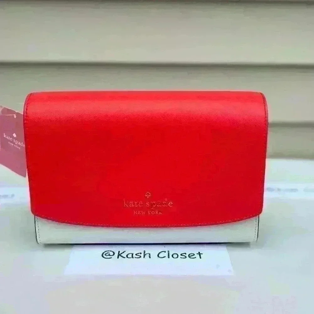 Kate Spade Carson Crossbody Purse Convertible Shoulder Bag Red Multi - Picture 6 of 12